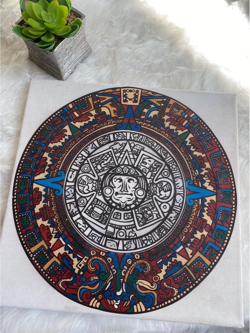 Aztec Calendar Canvas Wall Art